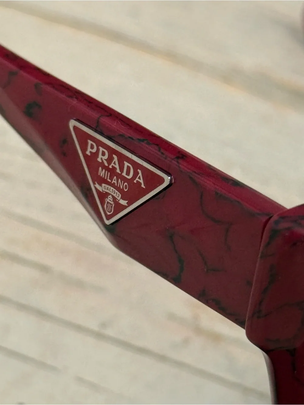 Prada VPR 09Z Etruscan Marble Burgundy Cat Eye Eyeglasses Frames